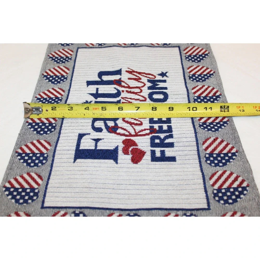 Patriotic Faith Family Freedom Americana Tapestry Placemats Stars Stripes Hearts